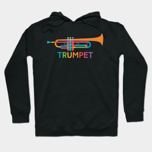 Vibrant Trumpet in Rainbow Colors Hoodie